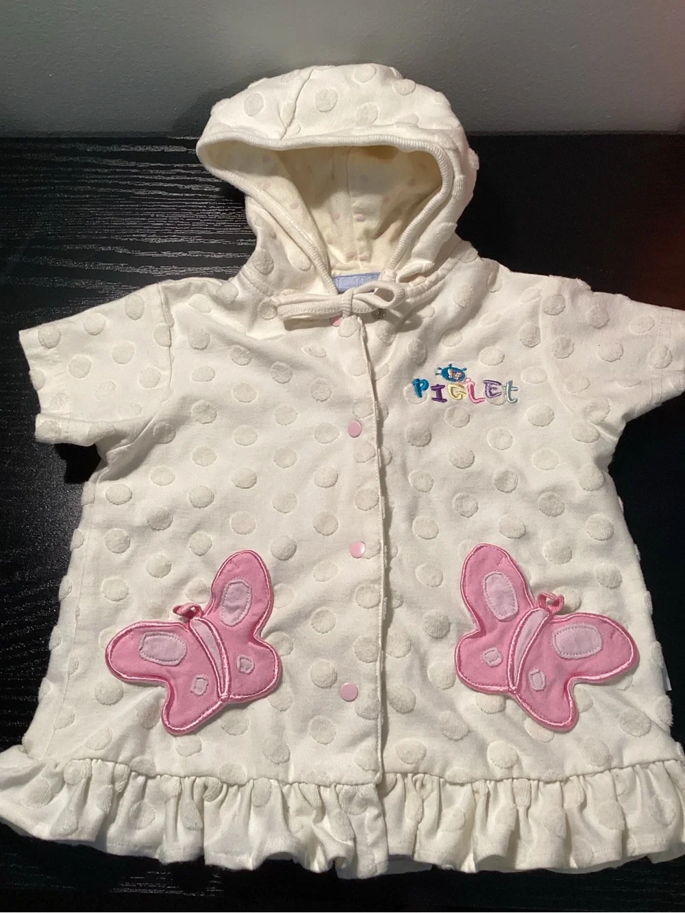 Hooded Swim Coverup Sz 18 Mos Pink Butterfly Disney Piglet Winnie the Pooh